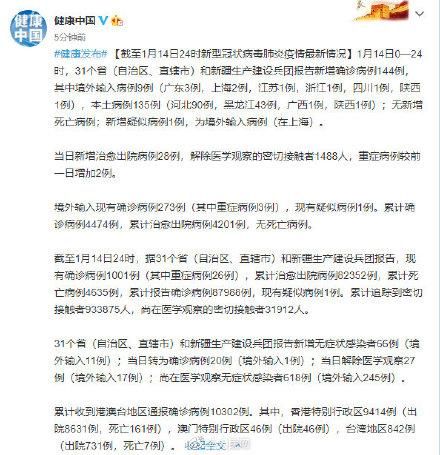 31省份新增1例死亡病例涉5省(内地新增死亡病例)