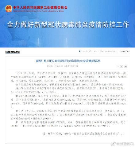 31省区市增19例本土确诊(31省增118例确诊 本土106例)
