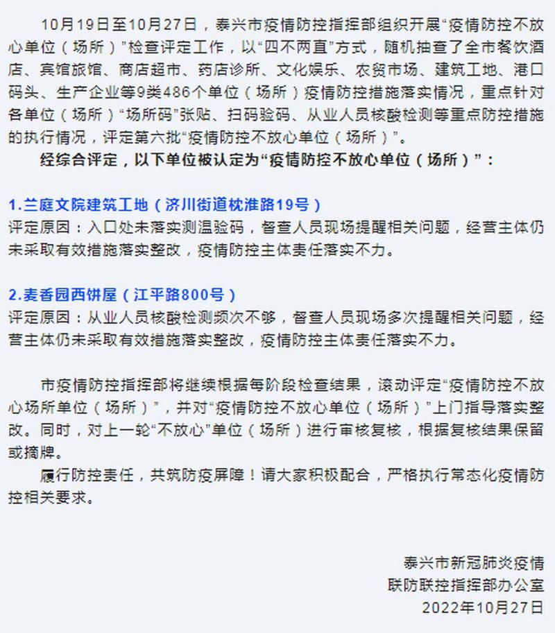 泰兴市最新疫情进展信息/泰兴市疫情最新情况
