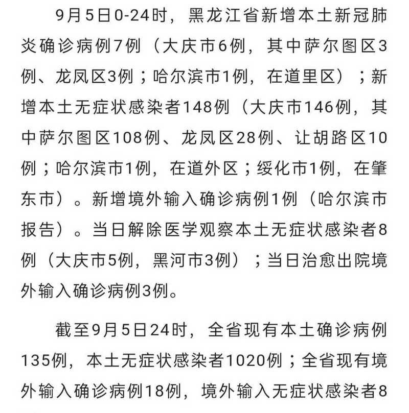 黑龙江疫情还在新增吗今天(黑龙江新增确诊人数)