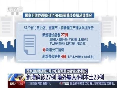 31省份新增确诊23例含本土27例/31省区市新增确诊20例